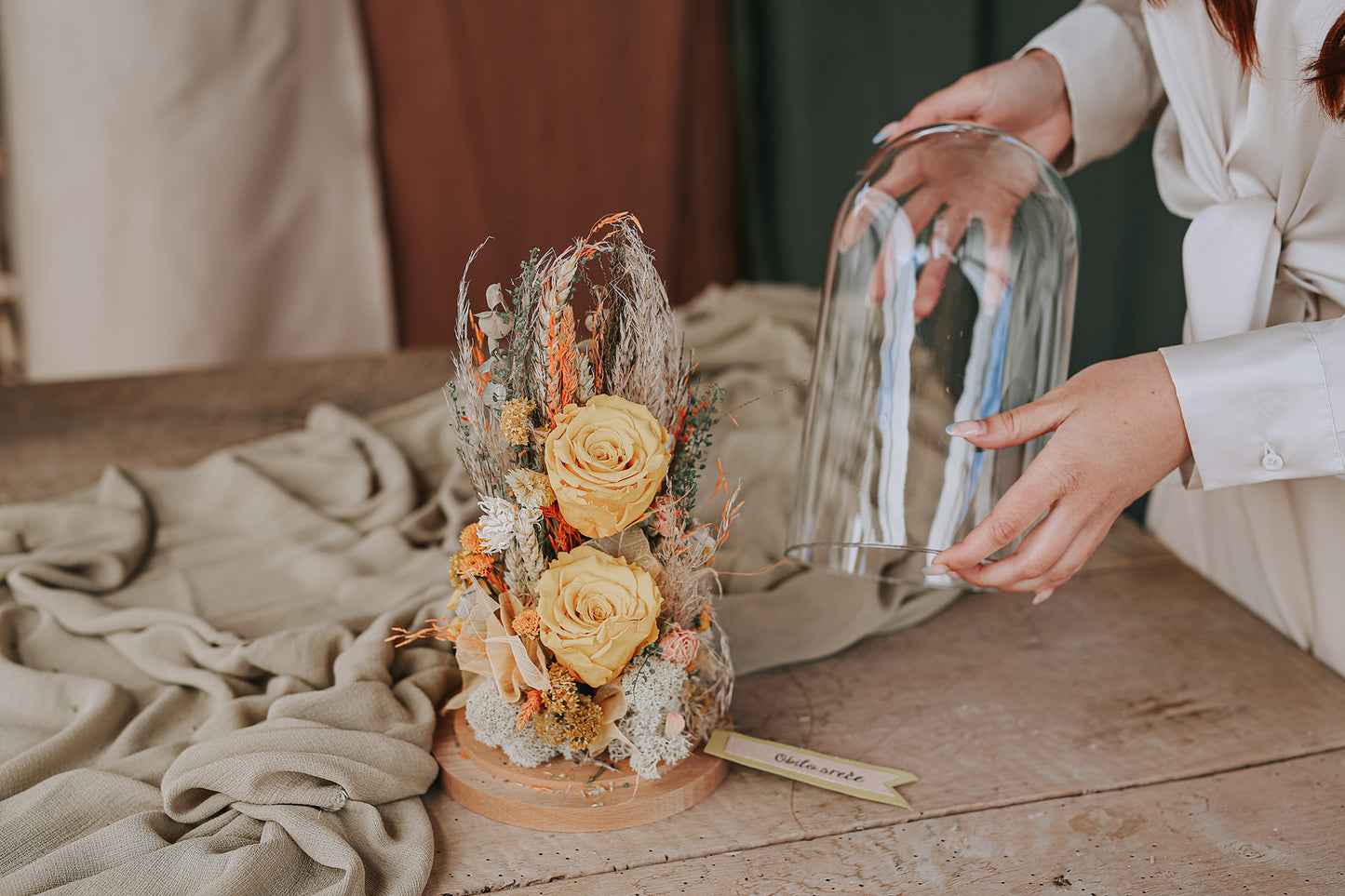 FLOWER FAIRY UNDER THE GLASS DOME Large