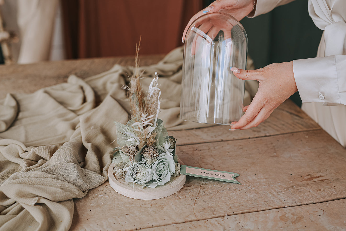 CVETLIČNA PRAVLJICA POD STEKLENO KUPOLO Medium »Green«