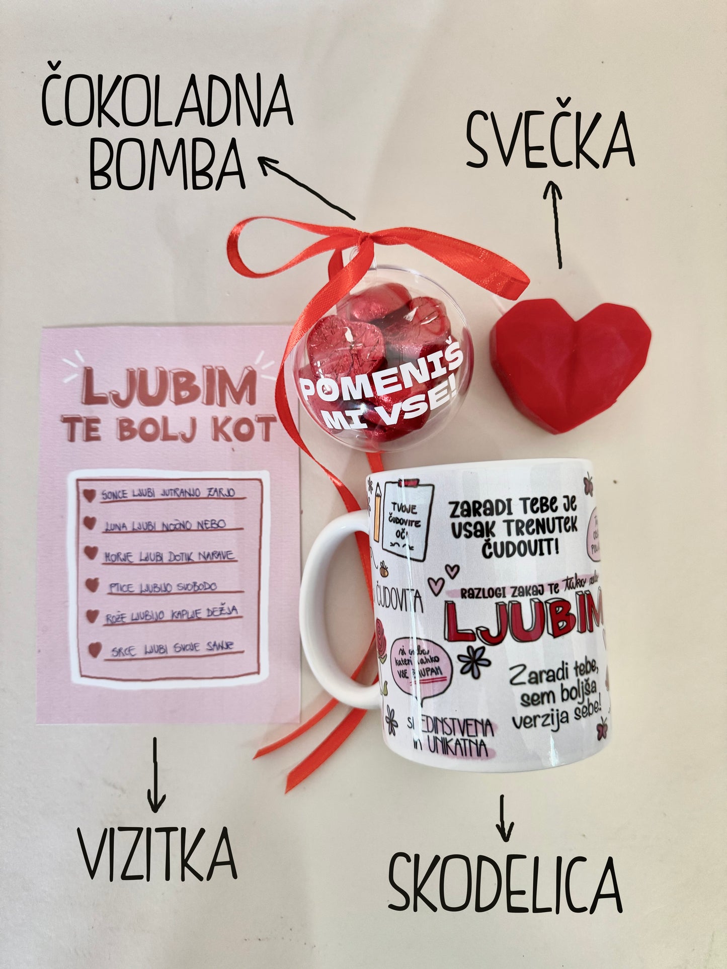 Darilni paket - Ljubim te bolj kot ...