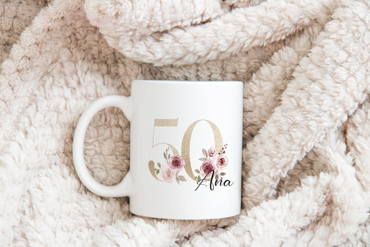 Cvetoča skodelica s številko + imenom