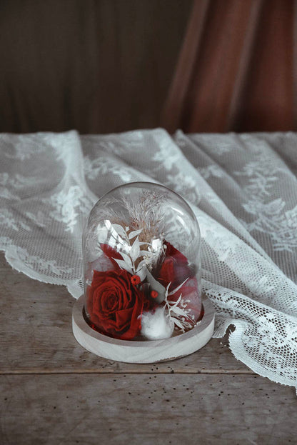 BLUMENFEE UNTER DER GLASKUPPEL Klein "Rot"