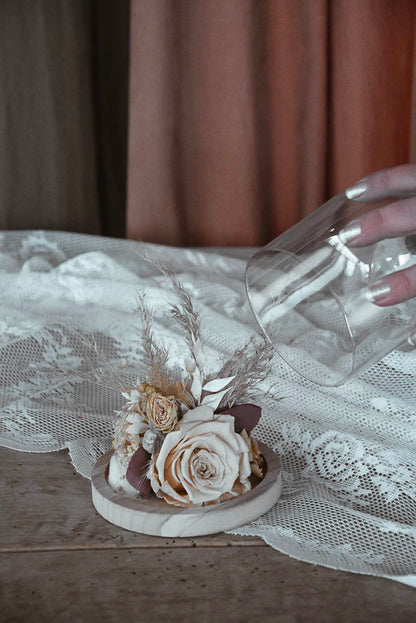 CVETLIČNA PRAVLJICA POD STEKLENO KUPOLO Small »Rustic«