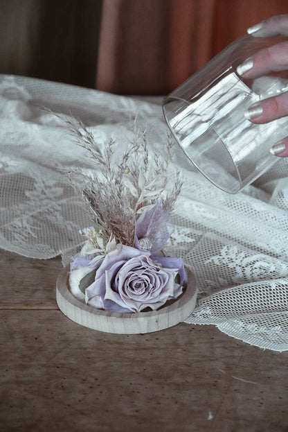 CVETLIČNA PRAVLJICA POD STEKLENO KUPOLO Small »Purple«