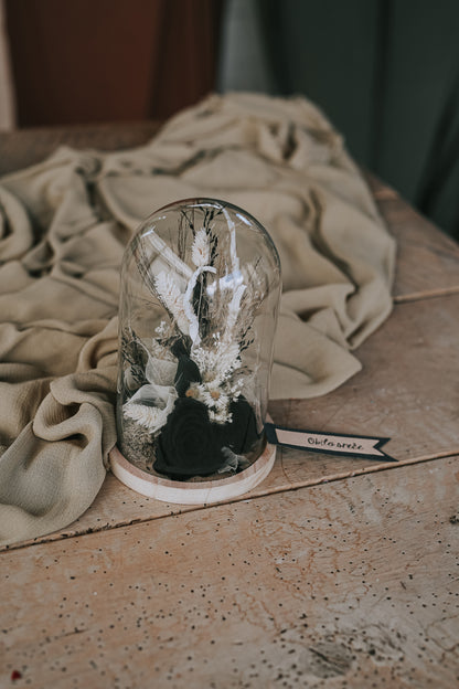 BLUMENFEE UNTER DER GLASKUPPEL Medium "Schwarz"