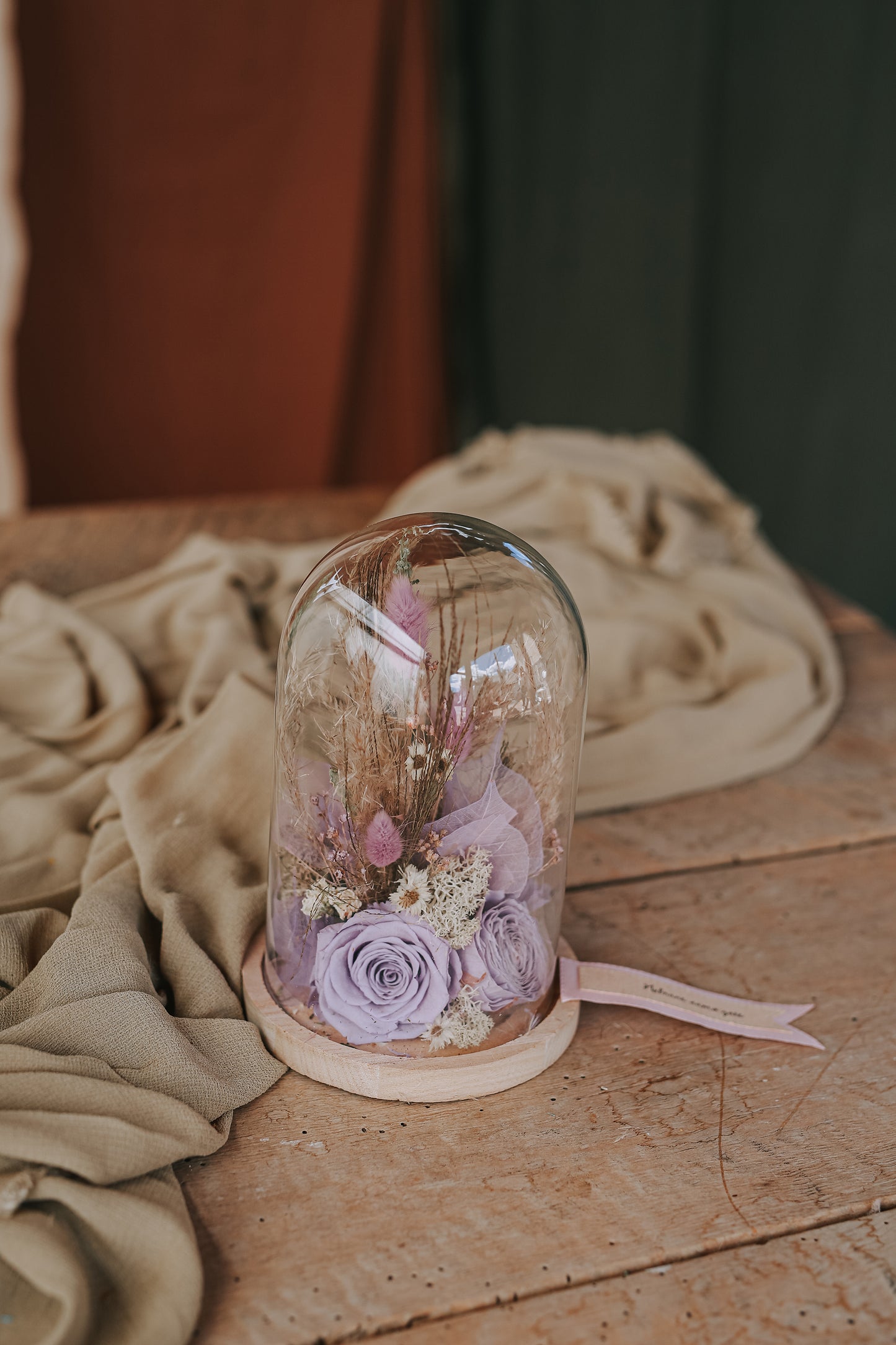 FLOWER FAIRY UNDER THE GLASS DOME Medium "Violet"
