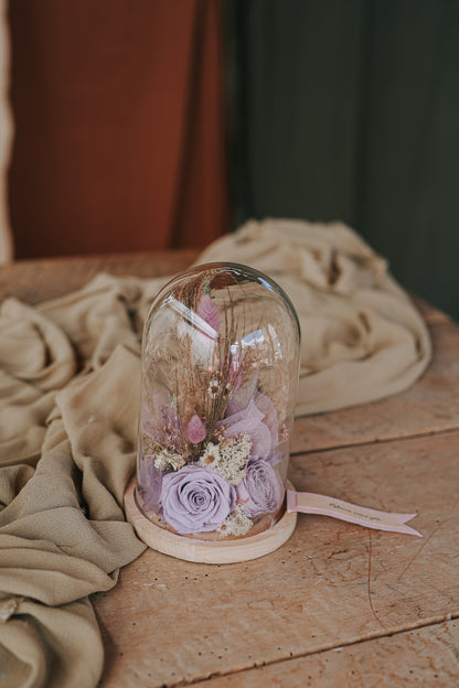 FLOWER FAIRY UNDER THE GLASS DOME Medium "Violet"