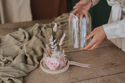 CVETLIČNA PRAVLJICA POD STEKLENO KUPOLO Medium »Pink«